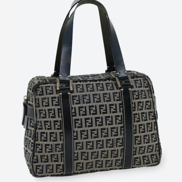 Fendi Handbags - FENDI Navy Zucca Monogram Canvas Bag